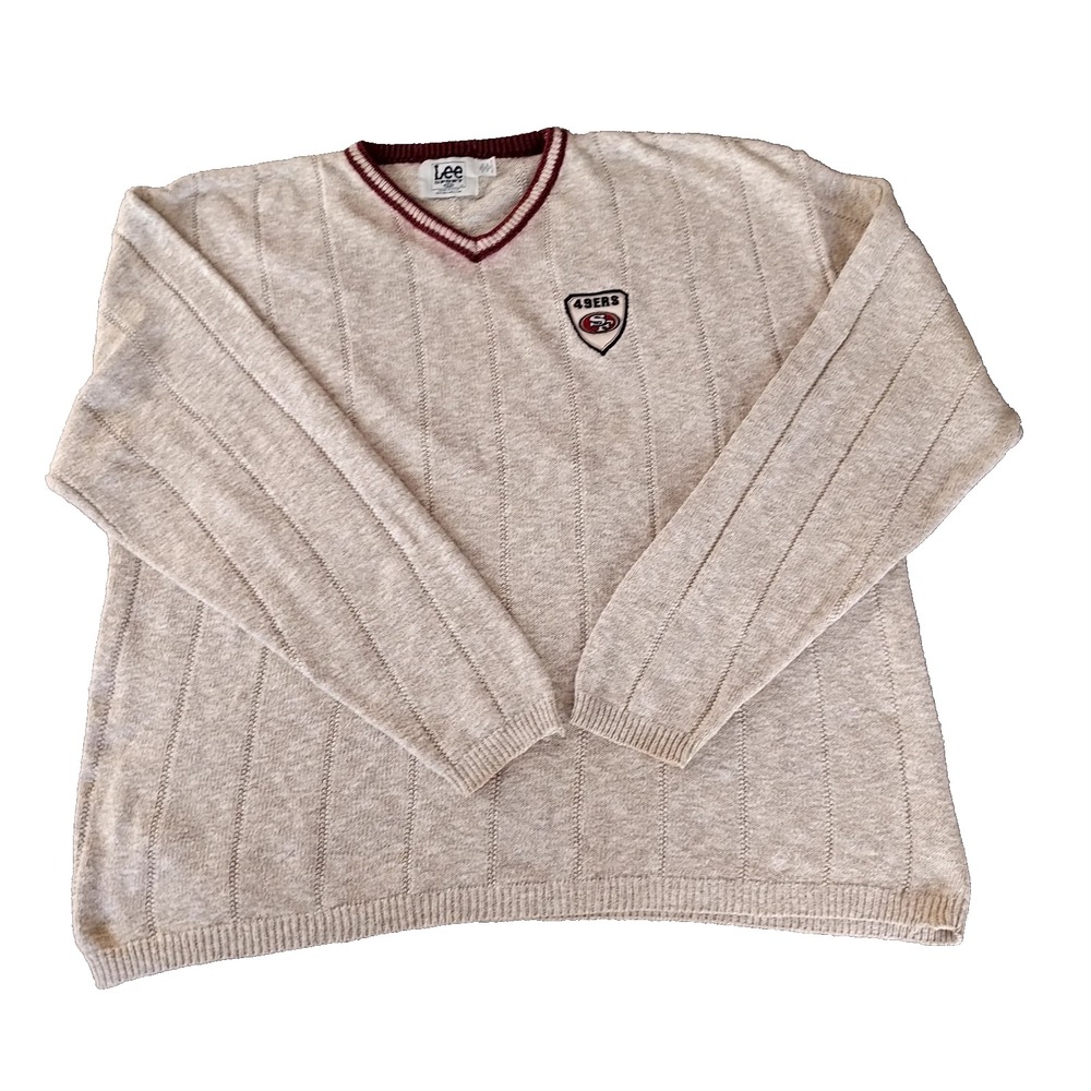 Vtg Lee Nutmeg San Francisco 49ers Sweater NFL Sweatshirt Men's 2 XL USA ‎ READ